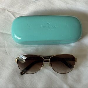 Kate Spade DALIA/2S Gold and Brown Aviator Sunglasses
